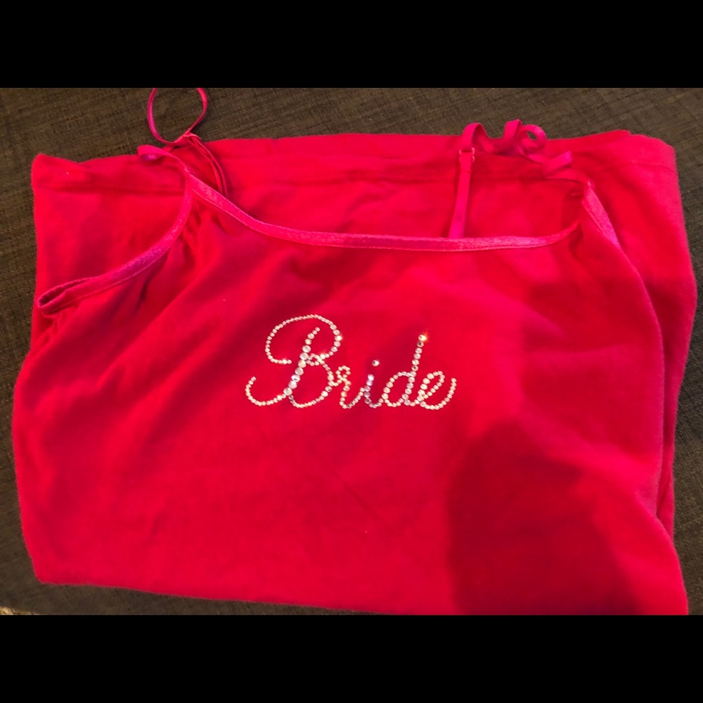 Pink tank top silver sparkle bride! sleeveless top